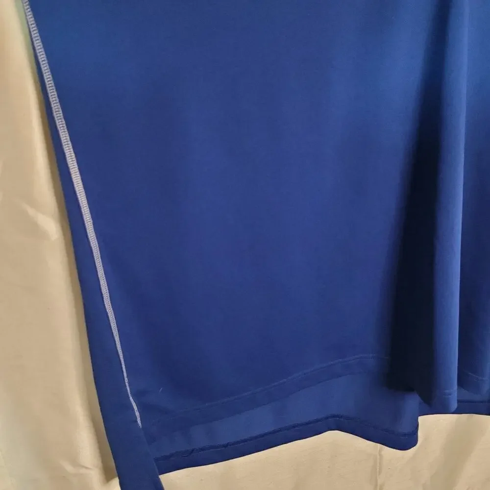 XL Adidas Blue Polo Shirt with White Stitching